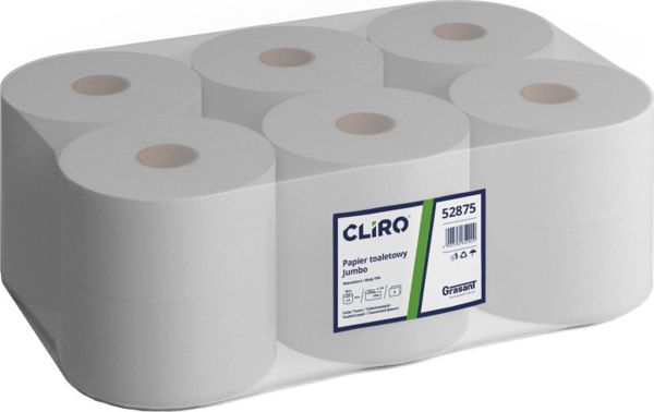 Cliro Χαρτί Υγείας Jumbo, 2-Στρώσεων, Ανακυκλωμένο, 135m, 12 Ρολά, 75% Λευκότητα