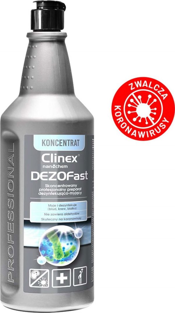 Clinex Dezofast Επαγγελματικό Συμπύκνωμα Καθαρισμού & Απολύμανσης 1L, Βακτηριοκτόνο, Ιοκτόνο & Μυκητοκτόνο