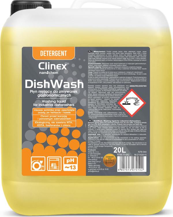Clinex DishWash Υγρό Πλυντηρίου Πιάτων για Επαγγελματικά Πλυντήρια 20L - Συμπυκνωμένο Απορρυπαντικό