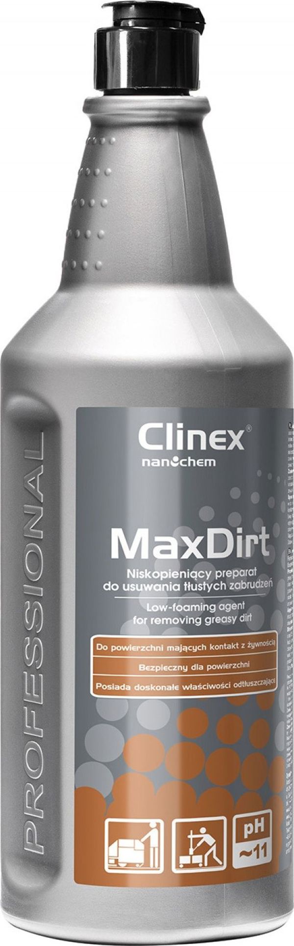 Clinex 4 Max Dirt Καθαριστικό για Λιπαρούς Ρύπους, Συμπυκνωμένο, 1L