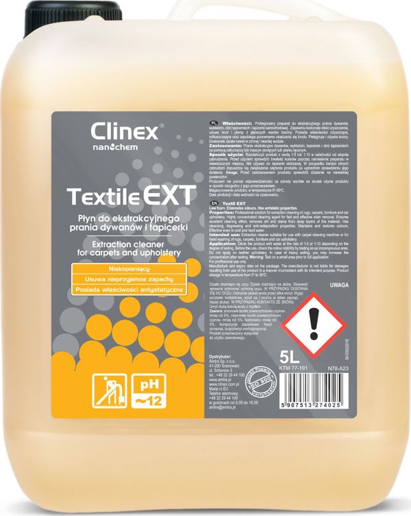 Clinex Textile EXT Υγρό Καθαρισμού για Χαλιά & Ταπετσαρίες, 5L