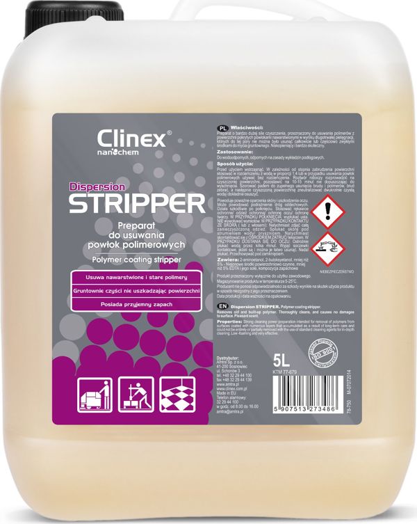 Clinex Dispersion Stripper - Υγρό Αφαίρεσης Πολυμερών Επιστρώσεων Δαπέδου, 5L