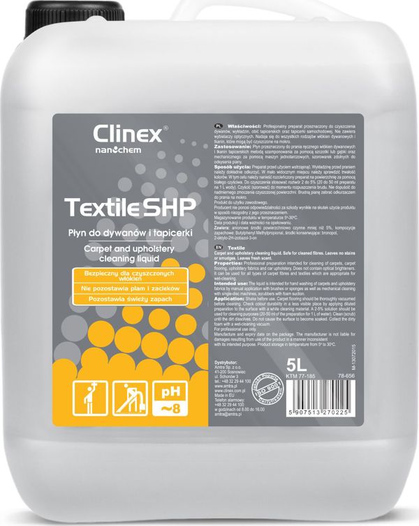 Clinex Textile SHP Υγρό Καθαρισμού για Χαλιά, Έπιπλα και Ταπετσαρίες, 5L