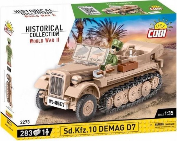 Cobi COBI 2273 Historical Collection WWII Ελκυστήρας πυροβολικού Sd. Kfz. 10 DEMAG D7 283 τουβλάκια