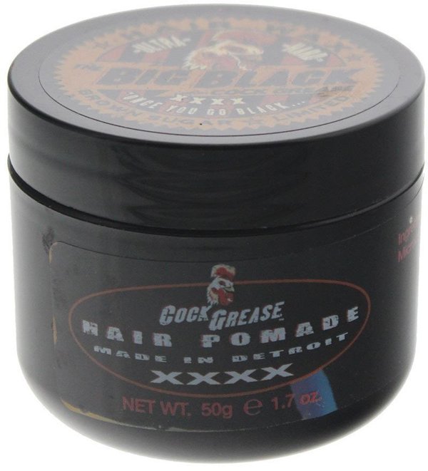 Cock Grease, Ultra Hard The Big Black XXXX, Hair Styling Pomade, For Definition & Texture, Strong Hold, 50 g For Men