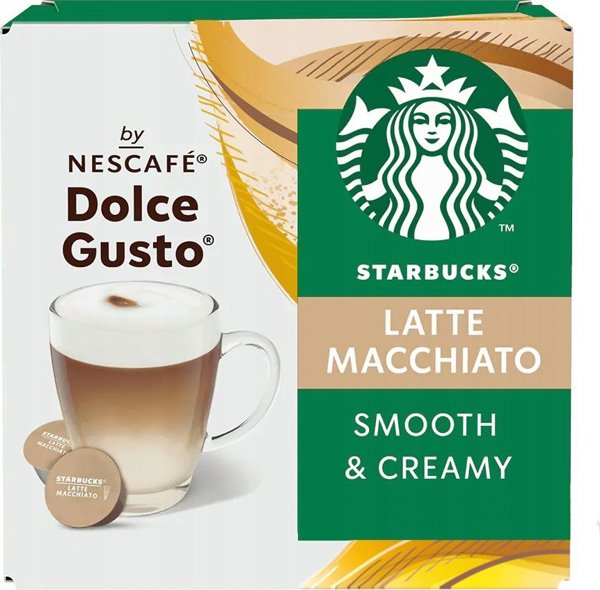 Κάψουλες καφέ συμβατές με NESCAFE(r) Dolce Gusto(r) Starbucks Latte Macchiato, 6 + 6 τεμ.