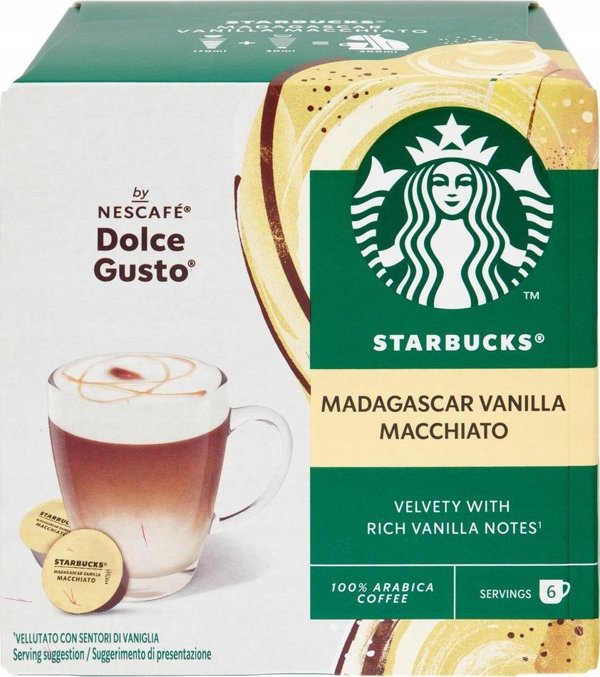Κάψουλες καφέ συμβατές με NESCAFE(r) Dolce Gusto(r) Starbucks Latte Macchiato, 6 + 6 τεμ.