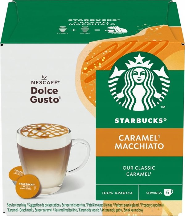 Κάψουλες καφέ συμβατές με NESCAFE(r) Dolce Gusto(r) Starbucks Latte Macchiato, 6 + 6 τεμ.