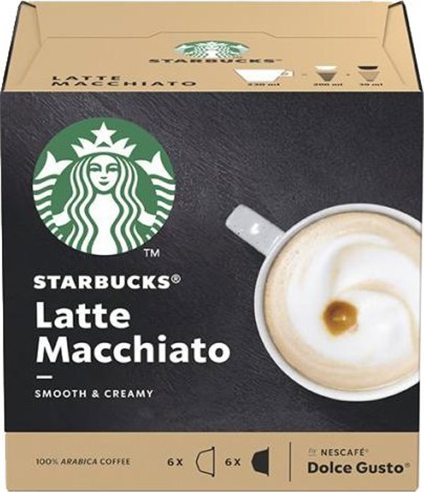 Κάψουλες καφέ συμβατές με NESCAFE(r) Dolce Gusto(r) Starbucks Latte Macchiato, 6 + 6 τεμ.