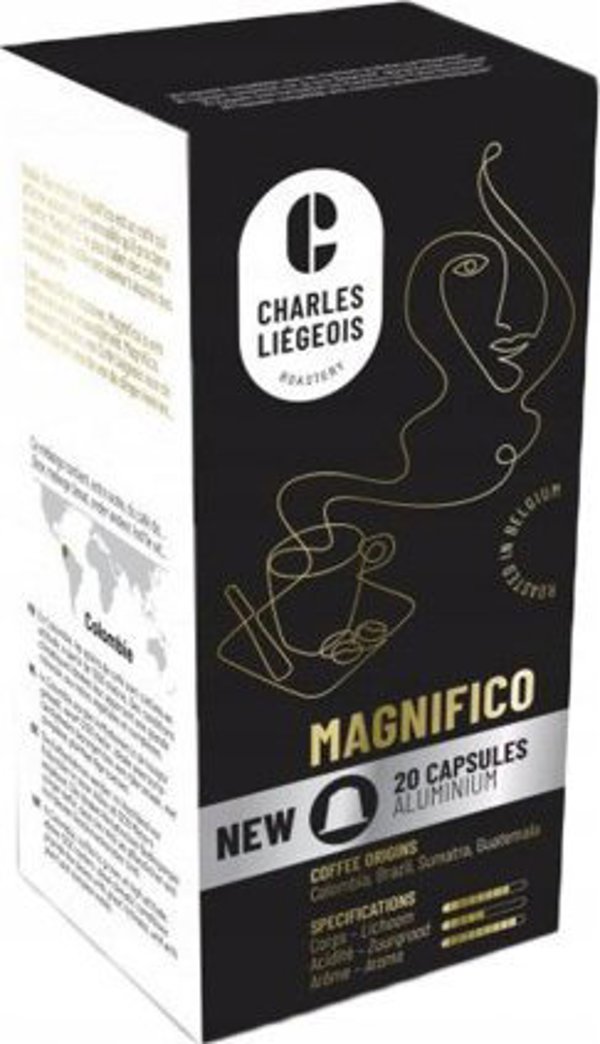 Κάψουλες καφέ συμβατές με Nespresso(r) Charles Liegeois Magnifico, 20 τεμ.