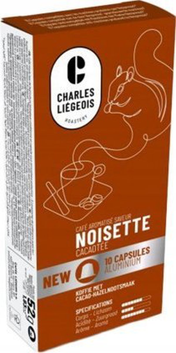 Κάψουλες καφέ συμβατές με Nespresso(r) Charles Liegeois Noisette, 10 τεμ.