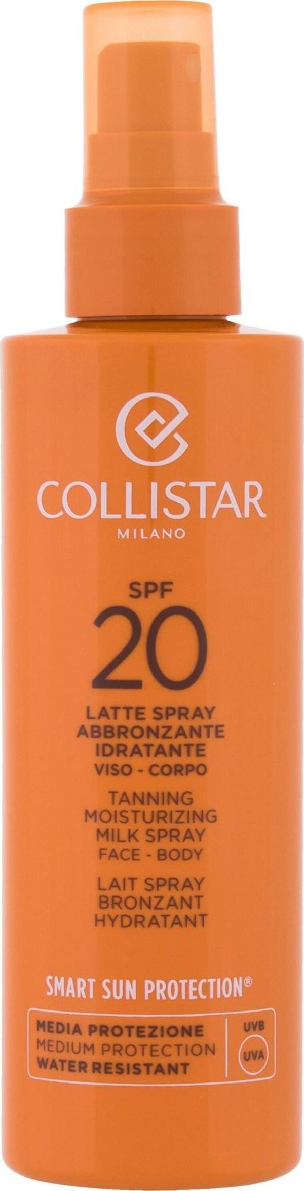 Collistar Smart Sun Protection Ενυδατικό Αντηλιακό Γαλάκτωμα Μαυρίσματος Spray SPF20, 200ml