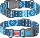 Collar WAU DOG ΛΟΥΡΙ ΝΑΪΛΟΝ ΜΕ QR ΕΤΙΚΕΤΑ 15mm/25-35cm ETNO ΜΠΛΕ