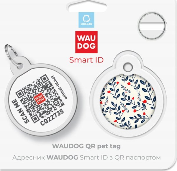 Collar WAU DOG SMART ID ΤΑΥΤΟΤΗΤΑ ΚΥΚΛΟΣ διάμ. 30mm ΜΟΤΙΒΟ ΦΥΤΙΚΟ