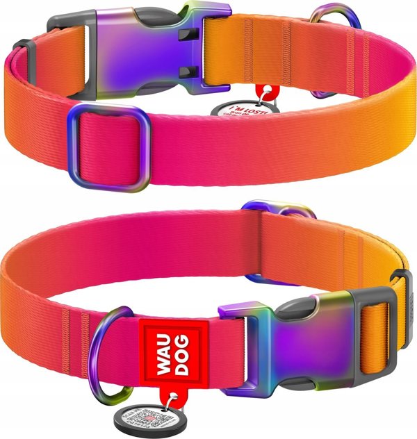 Collar WAU DOG ΠΕΡΙΛΑΙΜΙΟ ΑΝΑΚΥΚΛΩΜΕΝΟ GRADIENT M 2,0/28-40cm NYLON ΠΟΡΤΟΚΑΛΙ