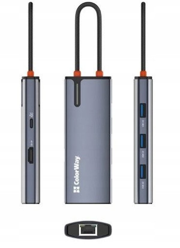 ColorWay 6-in-1 Docking Station | CW-HUB02 | 100 W