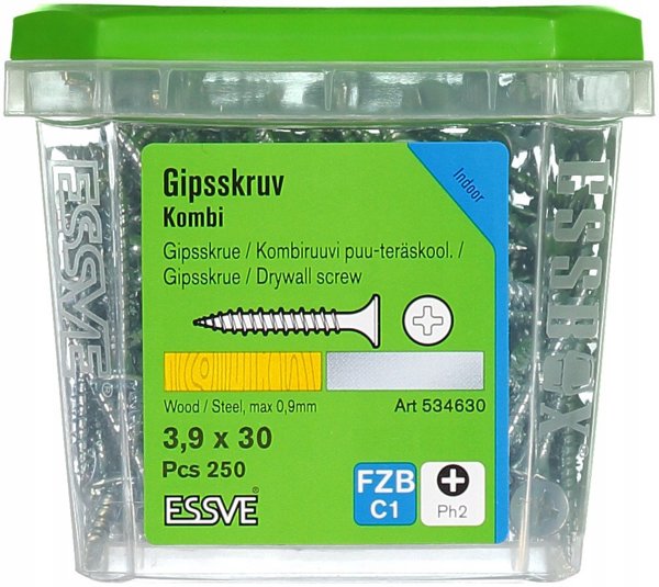 COMBISCREW 3,9X30 ZINC(250)