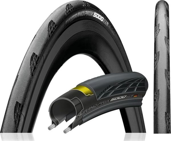Continental Ελαστικό Continental Grand Prix 5000 Vectran 700x23C μαύρο, αναδιπλούμενο, Black Chili γενικής χρήσης