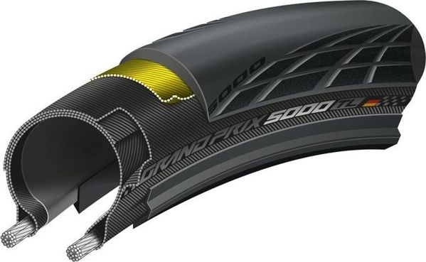 Continental Ελαστικό Continental Grand Prix 5000 Vectran 700x23C μαύρο, αναδιπλούμενο, Black Chili γενικής χρήσης