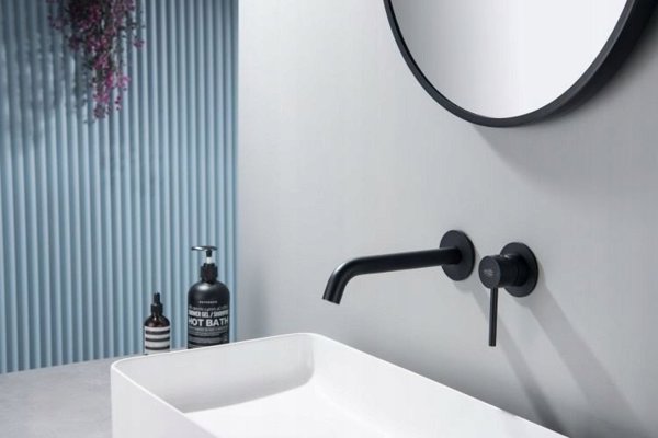 Εντοιχισμένη βρύση νιπτήρα BlueWater BOSTON BOS-BPU.110, μαύρο ματ