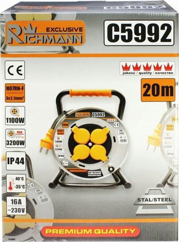 Καλώδιο επέκτασης Corona - καρούλι "RICHMANN" 20 μ 3 x 2.5