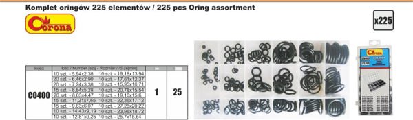 Σετ O-Ring Corona 225 τεμ. (C0400)