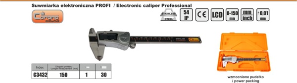 Ηλεκτρονικός παχύμετρος Corona Profi 150mm (C3432)