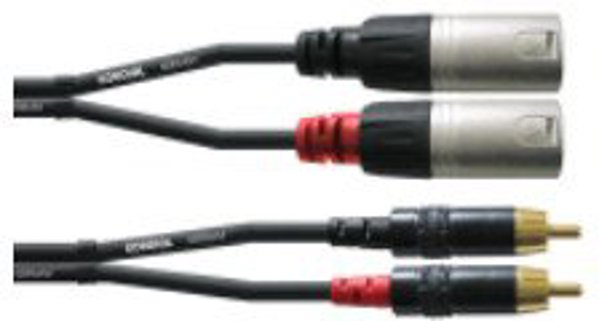 Καλώδιο ήχου Cordial 2 x RCA σε 2 x XLR, 3 m