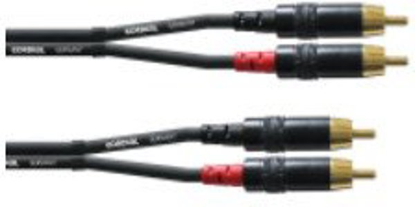 Καλώδιο Cordial 2 x RCA αρσενικό - 2 x RCA αρσενικό, 3 m