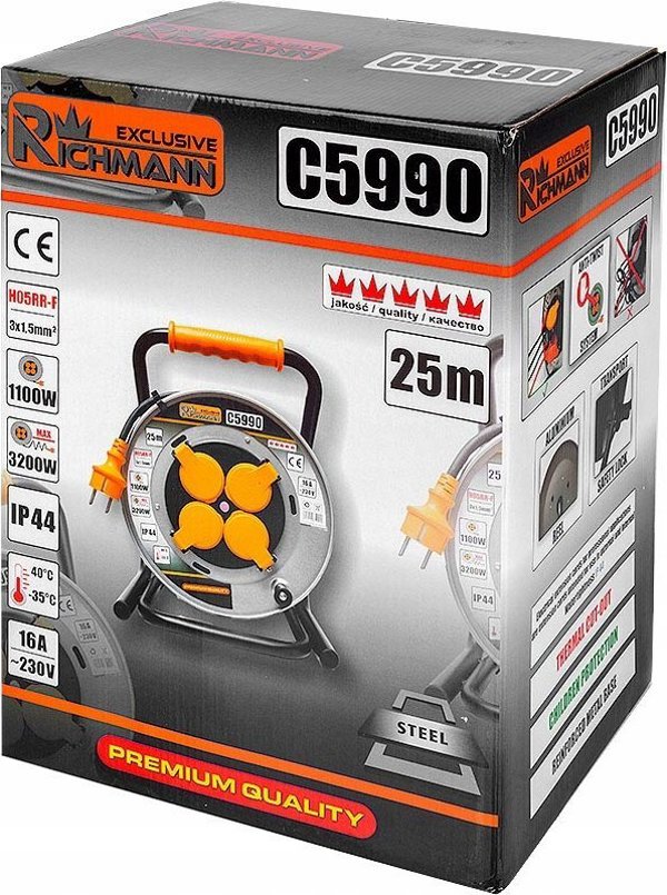 Καλώδιο επέκτασης Corona - καρούλι "RICHMANN" 25 μ 3 x 1.5