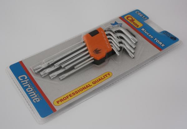 Σετ κλειδιών τύπου L torx T10-T50 με οπή 9 τεμ. (C6613)