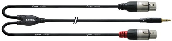 Cordial -Y-καλώδιο, 3.5mm - 2 x XLR θηλυκό, 1.8 m