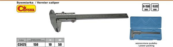 Κορόνα Suwmiarka 150mm 0,05mm (C3425)