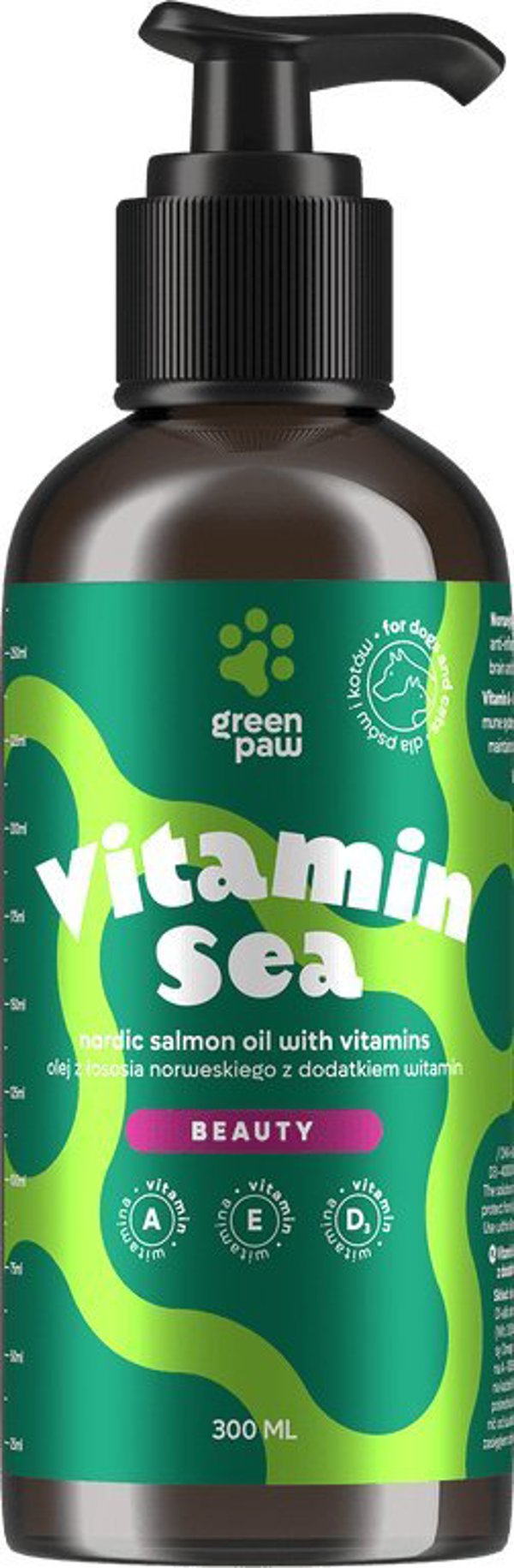 Cosma Cannabis Vitamin Sea Έλαιο Σολομού για Σκύλους & Γάτες, 300ml - Με Βιταμίνες A, D & E για Λαμπερό Τρίχωμα