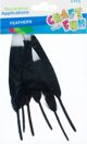 Craft With Fun Διακοσμητικά Φτερά 10-15cm, 6 Τεμάχια, Μαύρο/Ασημί