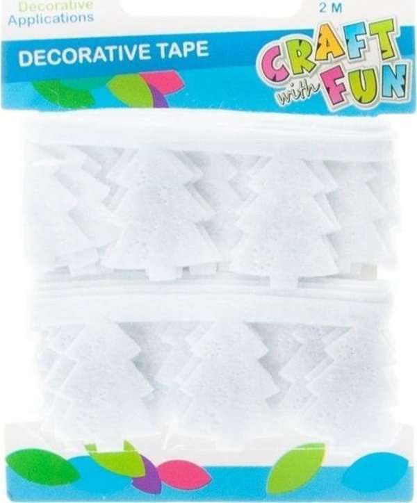Craft With Fun Αυτοκόλλητη Χριστουγεννιάτικη Ταινία από Τσόχα, Σχέδιο Δέντρο, 3cm x 2m