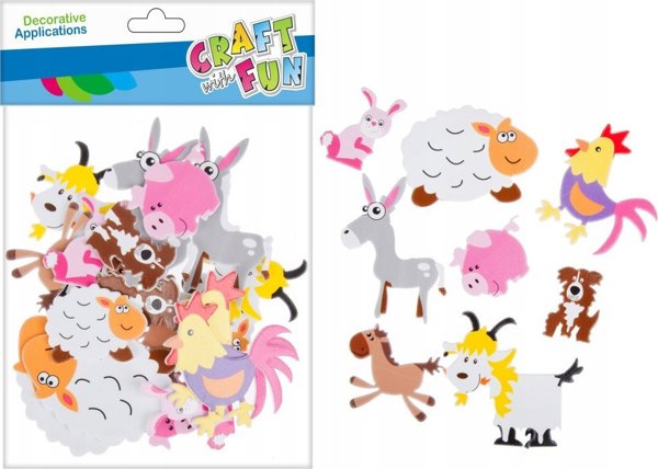 Craft With Fun Σετ Διακοσμητικά EVA Ζώα Σπιτάκι 22 Τεμάχια για Χειροτεχνίες