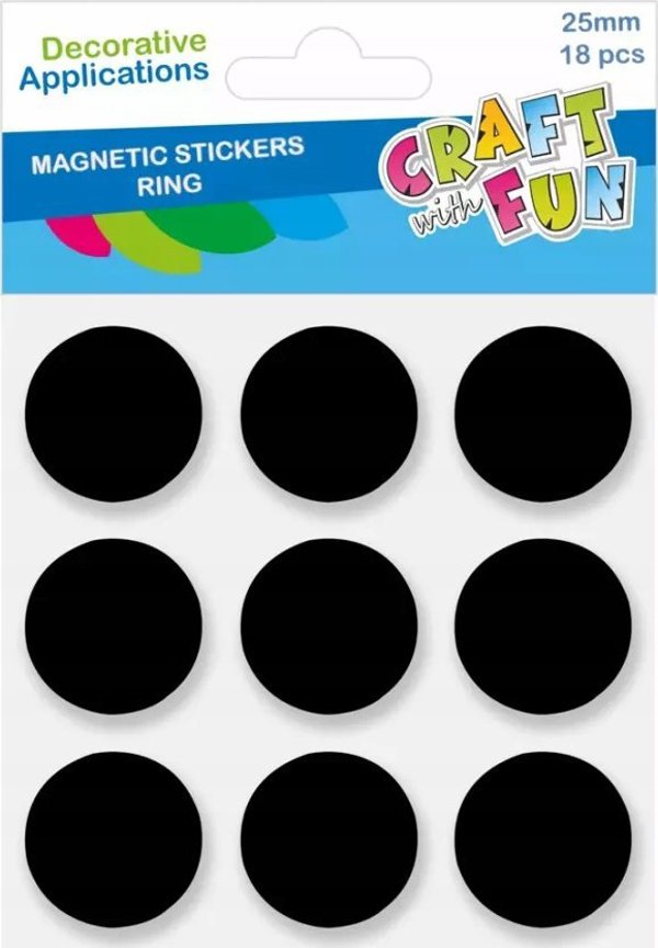 Craft with Fun Αυτοκόλλητα Μαγνήτες Κύκλοι Διακόσμησης 18τμχ CF 12/288