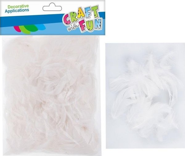 Craft with Fun Διακοσμητικά Φτερά 20-30cm, 16g, Λευκά