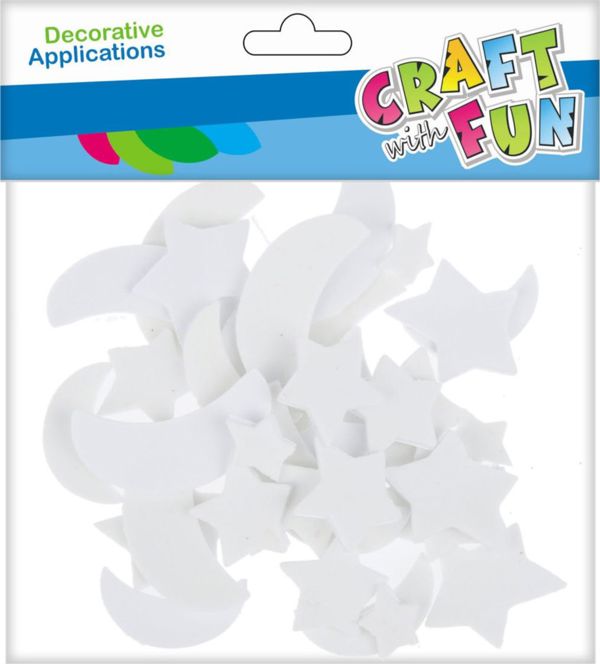 Craft With Fun Αυτοκόλλητα Διακοσμητικά Αστέρια EVA Φωσφοριζέ 40τμχ, Αυτοκόλλητα για Χειροτεχνίες & Διακόσμηση