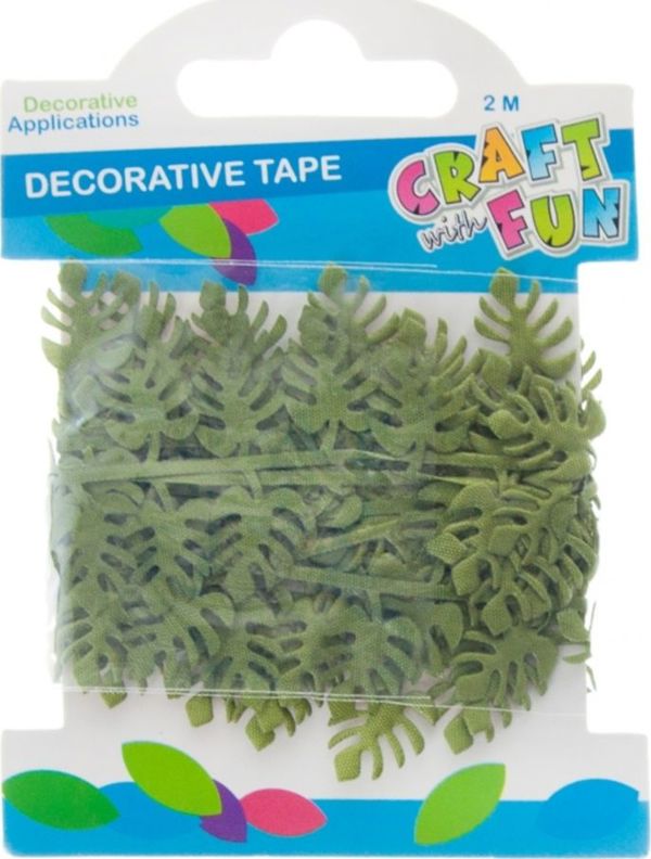 Craft With Fun Διακοσμητική Ταινία Φύλλα, Πράσινη, 2m x 3.5cm, Για Χειροτεχνίες και Decoupage