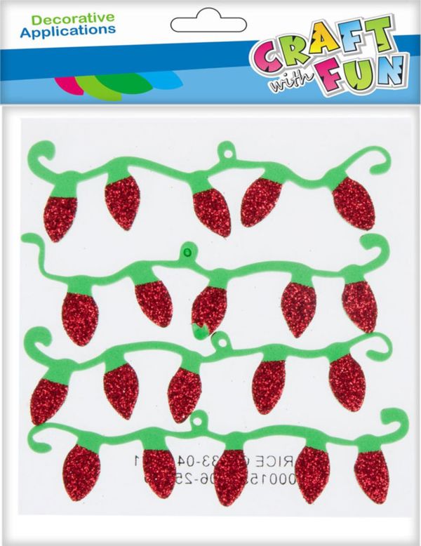 Craft With Fun Αυτοκόλλητα Διακοσμητικά EVA Φανάρι, 4τμχ, Πολύχρωμα