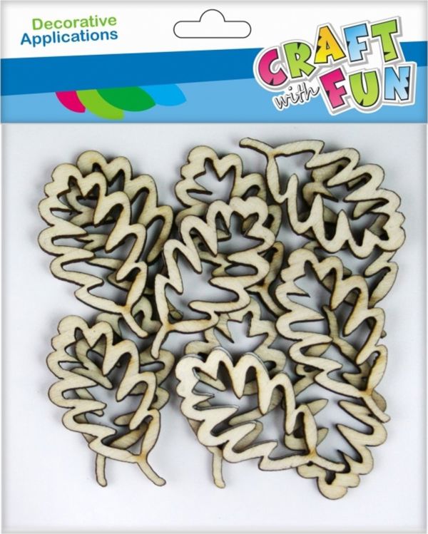 Craft With Fun Διακοσμητικά Ξύλινα Φύλλα Δρυός, 12 Τεμάχια, 12/432