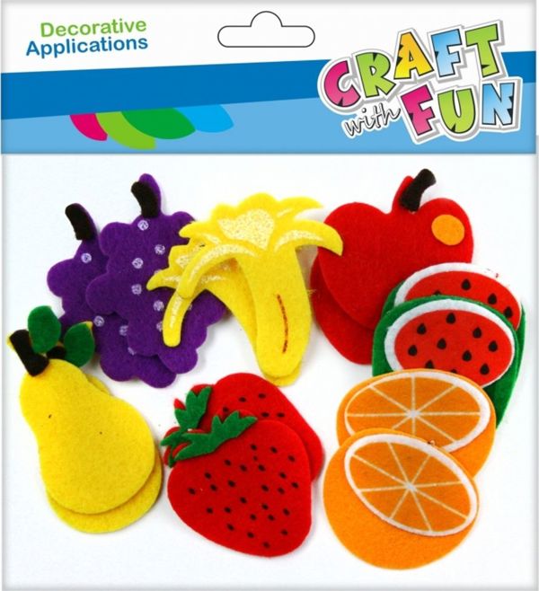 Craft With Fun Διακοσμητικά Από Τσόχα Φρούτα, Σετ 14 Τεμάχια, Για Χειροτεχνίες