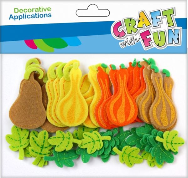 Craft With Fun Διακοσμητικά Φελτ Κολοκύθες, Σετ 48 Τεμάχια, Χειροτεχνία & Scrapbooking