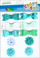 Craft With Fun Διακοσμητικά Λουλούδια & Κοκαρδές Σετ 10τμχ, Μπλε, για Χειροτεχνίες & Διακόσμηση