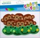 Craft With Fun Διακοσμητικά Τσόχας Βάτραχος & Μαϊμού, 10τμχ, Για Χειροτεχνίες & Διακόσμηση