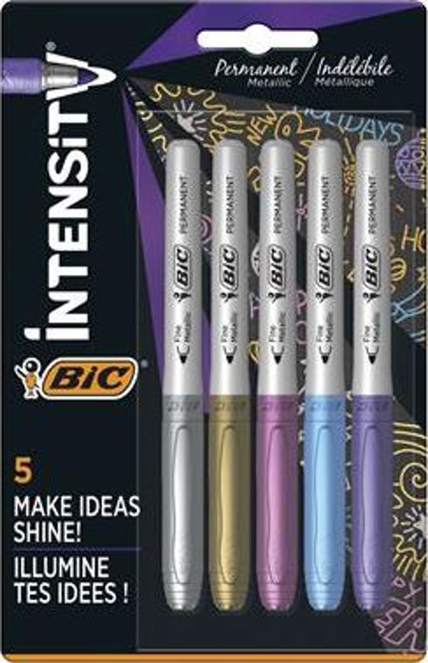 BIC Μαρκαδόροι Metallic Marking, Μεταλλικό Μελάνι, 5 Χρώματα, Σετ 5 Τεμαχίων