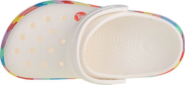 Crocs Crocs Crocband Chevron Beaded Clog Παιδικά 207007-100 λευκά 25/26