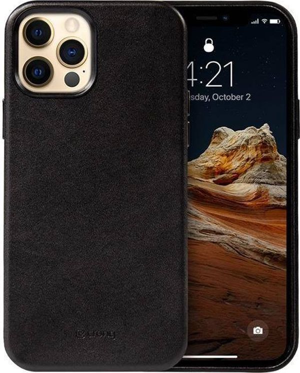 Crong Crong Essential Cover - Θήκη από οικολογικό δέρμα iPhone 12 Pro Max (μαύρο)